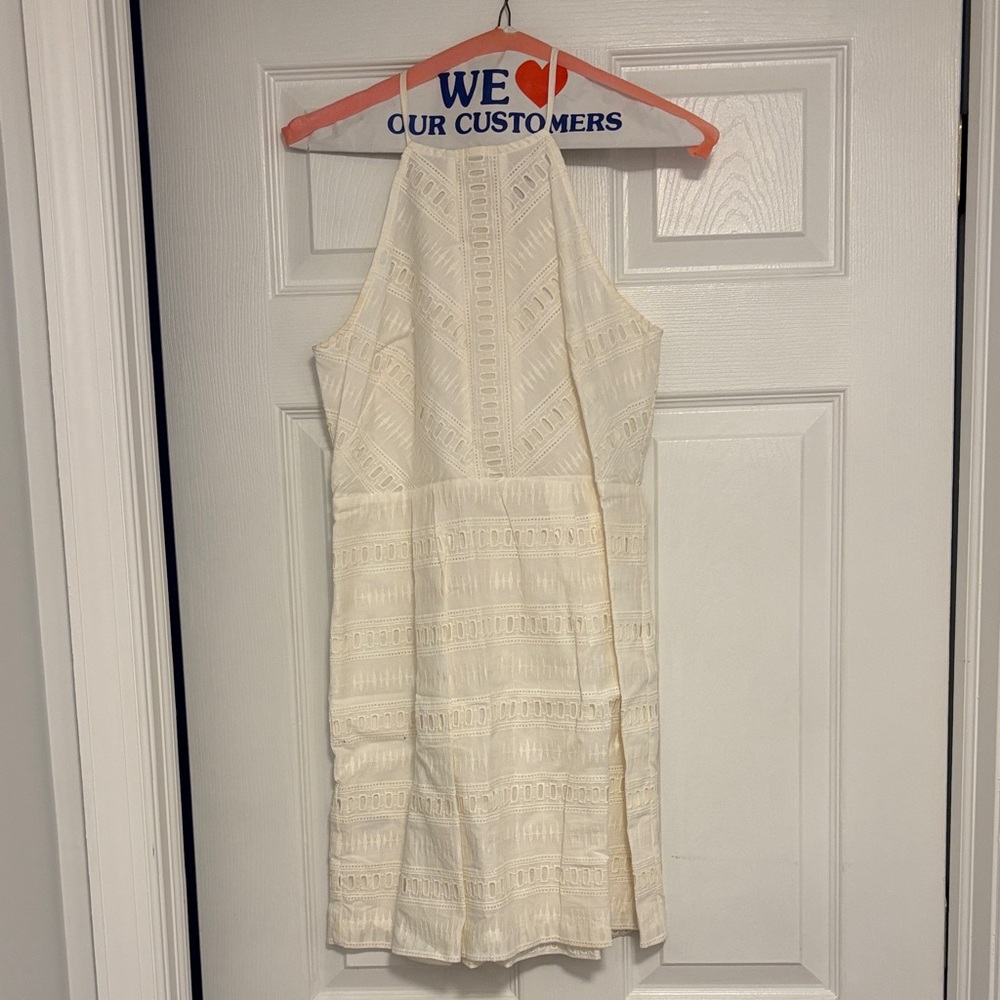 Eyelet White Sleeveless Dress